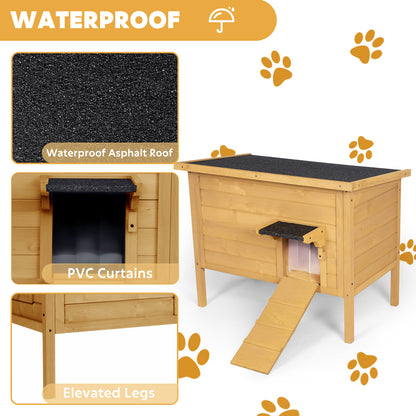 Outdoor Insulated Cat House, Winter Shelter, Brown