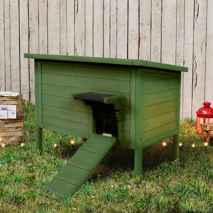 Outdoor Insulated Cat House, Winter Shelter, Green