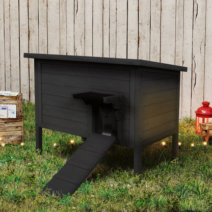 Outdoor Insulated Cat House, Winter Shelter, Black